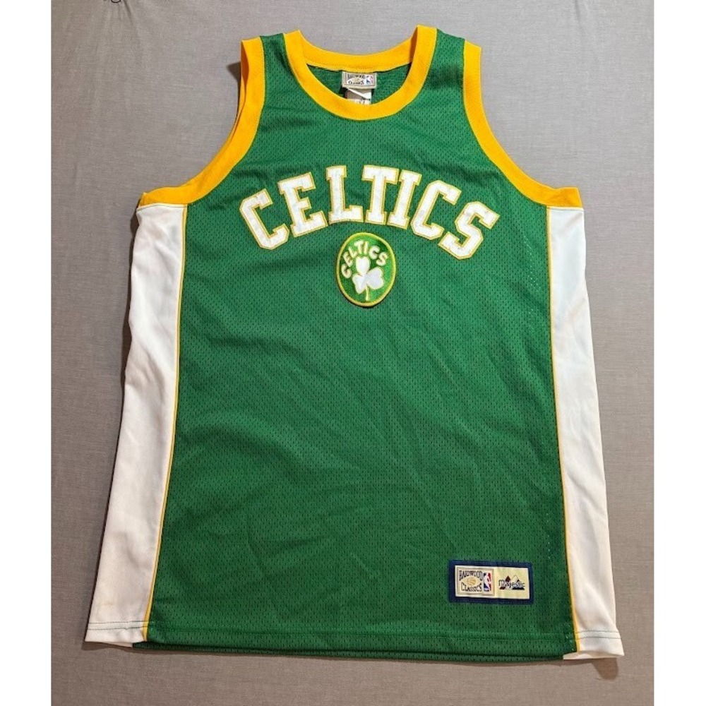 Boston Celtics Hardwood Majestic Classics NBA‎ Jersey Mens L Green USA